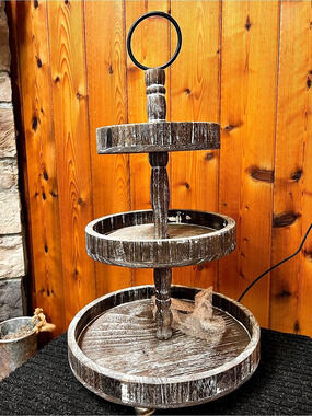 Tiered Decor Stand Brown and black